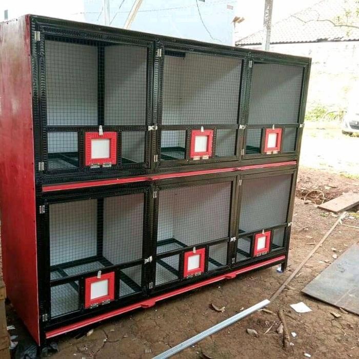 Kandang Macan Merpati Besi 6 Pintu 60x60x70