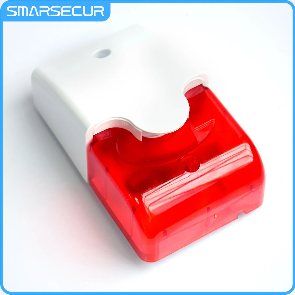 Smarsecur Indoor Wired Alarm Siren Strobe Flash Light 12V wire flash siren For wired zone gsm Alarm 