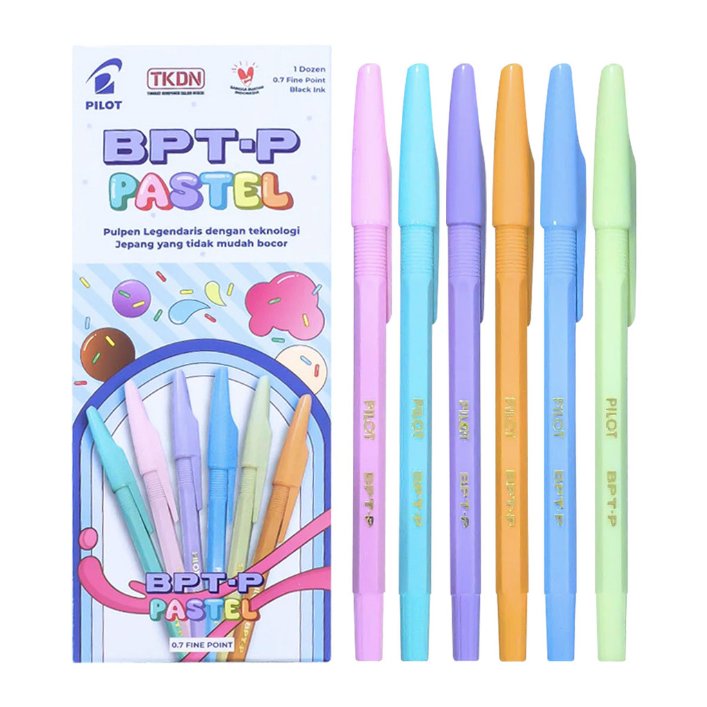 

Pulpen Ballpoint Pilot BPT-P Pastel Pena 0.7mm Warna Tinta Hitam