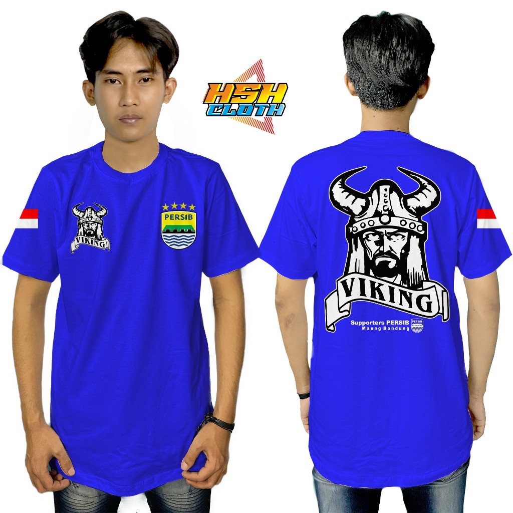 Baju Kaos Distro Persib Viking Support Persib Bandung Bisa Custom - HSHCloth