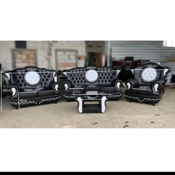 SOFA DUDUK PREMIUM SOFA JAGUAR SOFA RUANG TAMU SOFA WOSH KURSI TAMU - Hitam