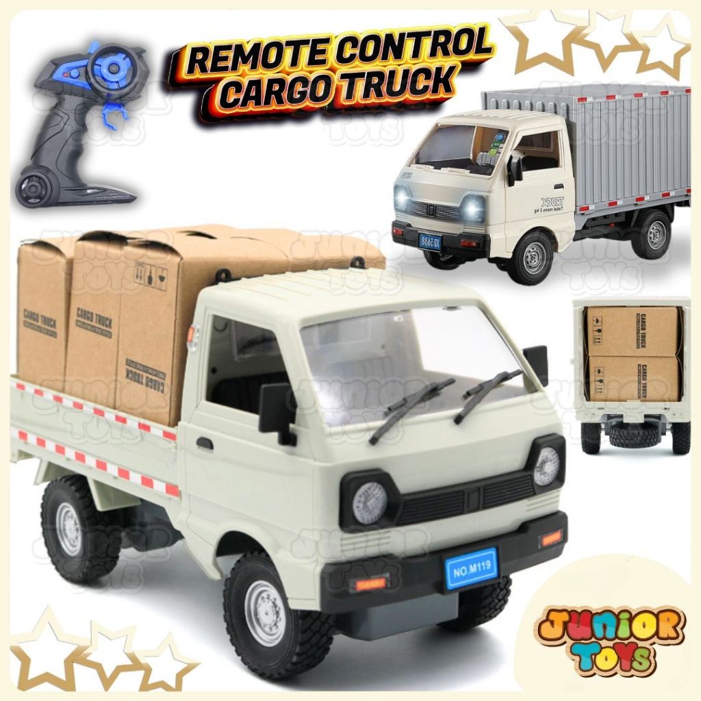 LETERSHOP Mobil Remote Control RC Pick Up Box Cargo Truck Miniatur Carry APV Mainan RC Mobilan Truk 