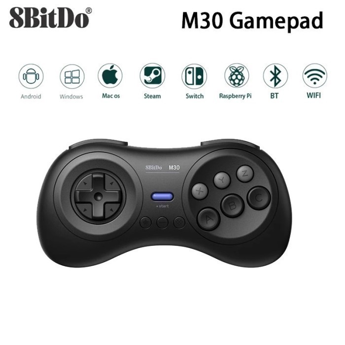 8BitDo M30 Bluetooth Gamepad Controller 6 Button MD Style - Black