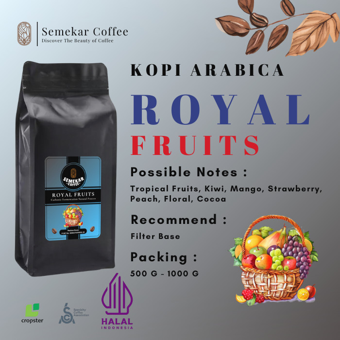 

Semekar Coffee - Royal Fruits Kopi Carbonic Fermentation Natural Roasted Beans - 500G & 1000G