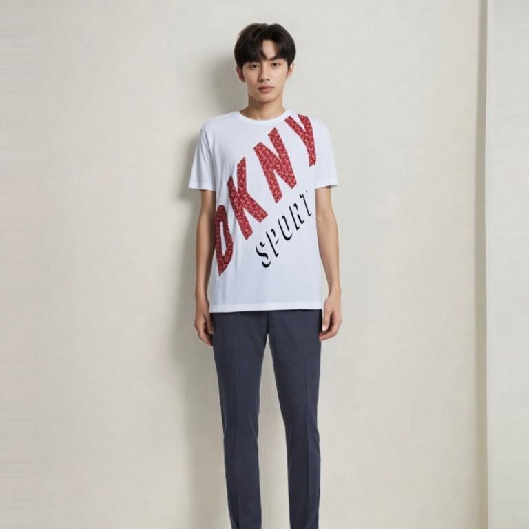 DKNY MEN TEE SPORT PUTIH size M & L