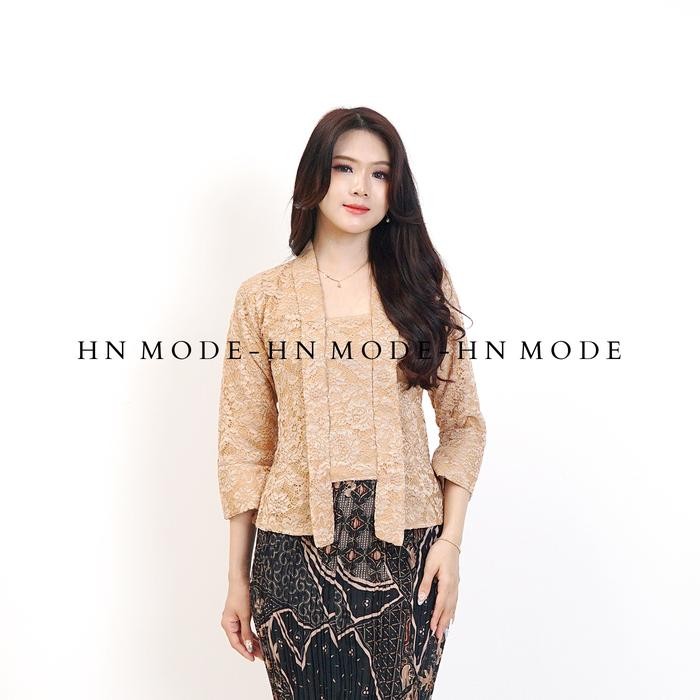 

HN MODE - Atasan kebaya kutubaru pendek / kebaya kartini / kebaya pesta - DUSTY, M