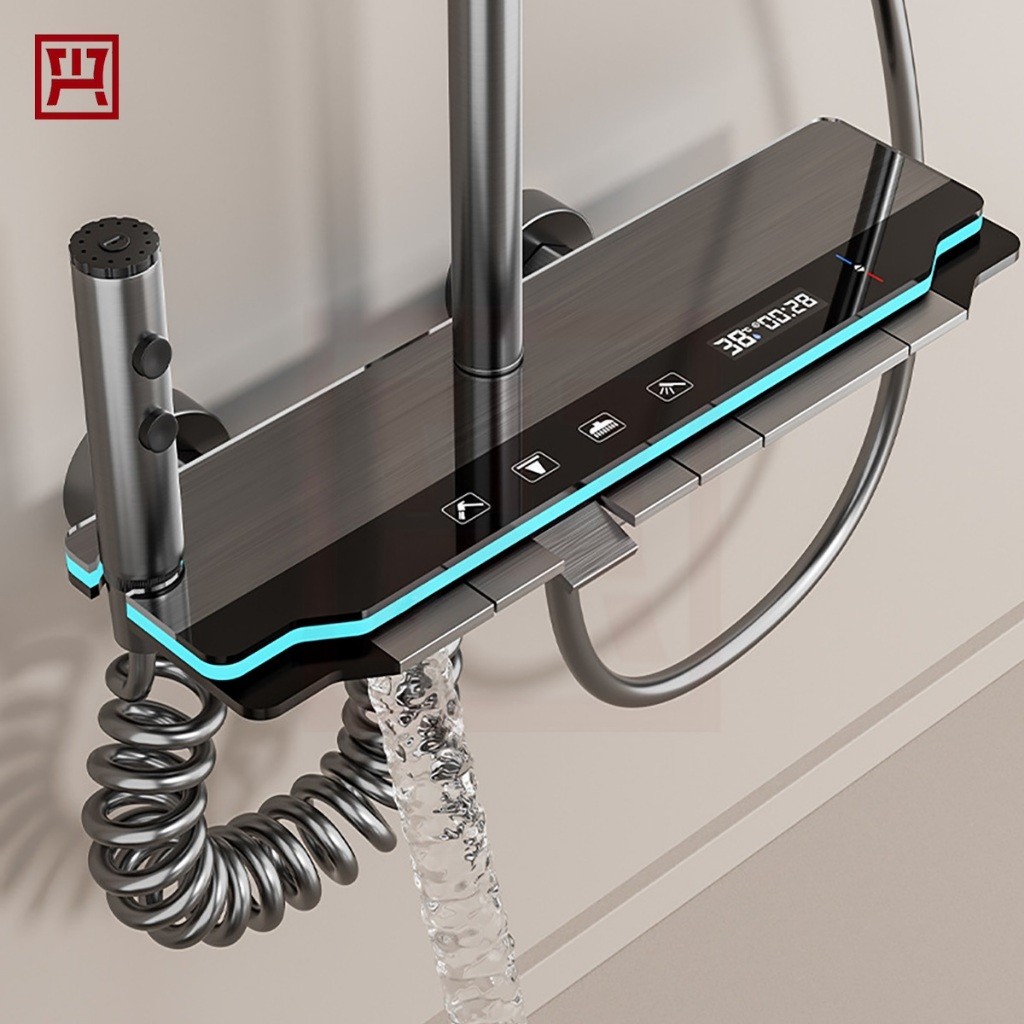 Shower kamar mandi satu set + keran shower + set shower bathtub stainless steel - set batang shower 