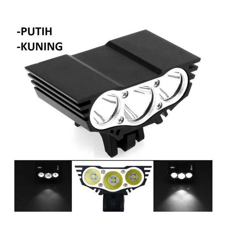 COD LAMPU TEMBAK OWL BURUNG HANTU 3 MATA / OWL 3 LED NYALA PUTIH - KUNING OWL 2 LED MATA BESI PUTIH 