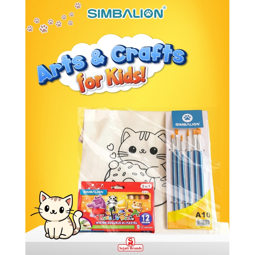 

Paket Crafting Anak Oil Pastel dan Kuas Lukis | Paket Craft & Art FREE Totebag