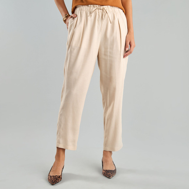 Max Fashions Celana Wanita Linen Blend Tapered Pants