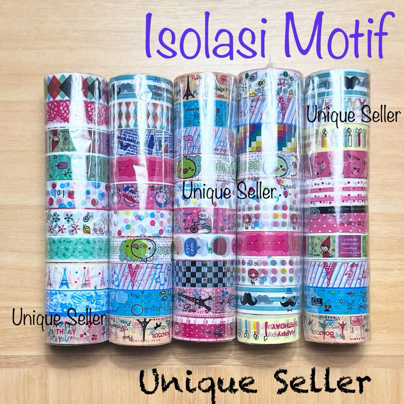 

1 Slop Isolasi Motif Warna Warni Mix Aneka Motif isi 10 pcs