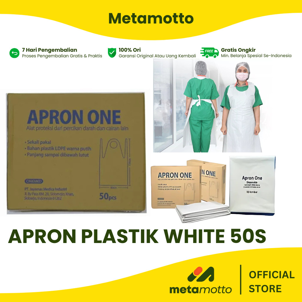 Apron One isi 50s Apron Onemed Plastik Celemek Plastik Disposable Apron Plastik - Metamotto