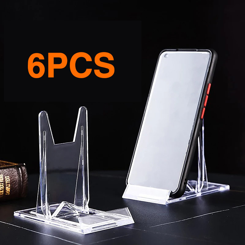 6Buah Acrylic Book Stand Display Multingfungsi / Akrilik Holder Handphone / Penyangga Buku / Display