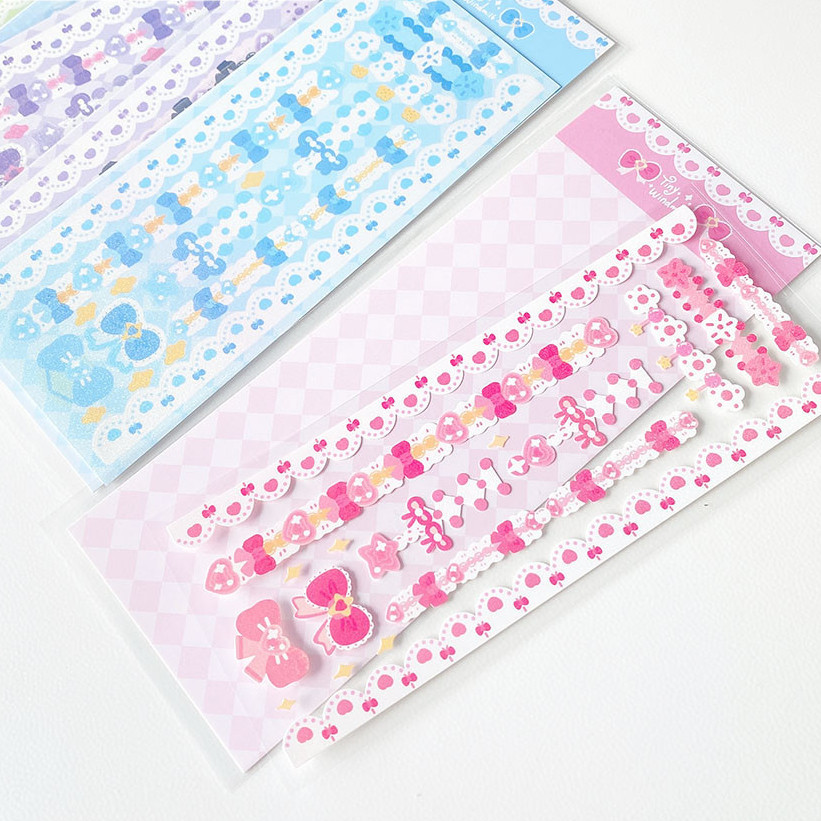 

Stiker Scrapbook Stiker Lucu Korea Photocard Printilan Kpop Busur Sticker Journal