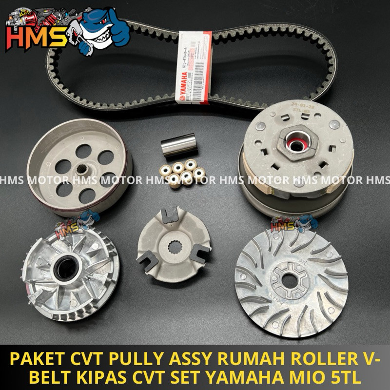 DSM-PAKET CVT PULLY PULY ASSY RUMAH ROLLER ROLLER VANBELT FANBEL KIPAS CVT YAMAHA MIO SPORTY MIO SMI