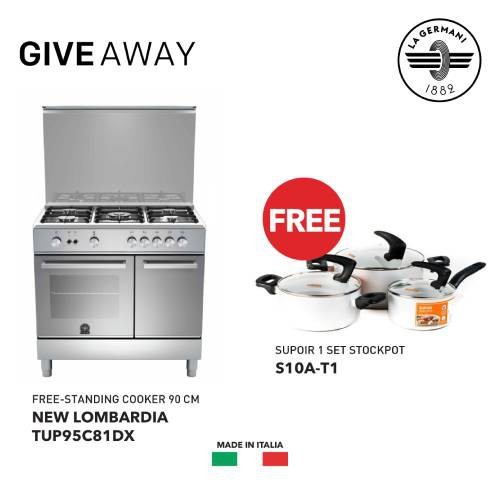 Kompor La Germania FreeStanding Cooker 90Cm NEW LOMBARDIA TUP95C81DX