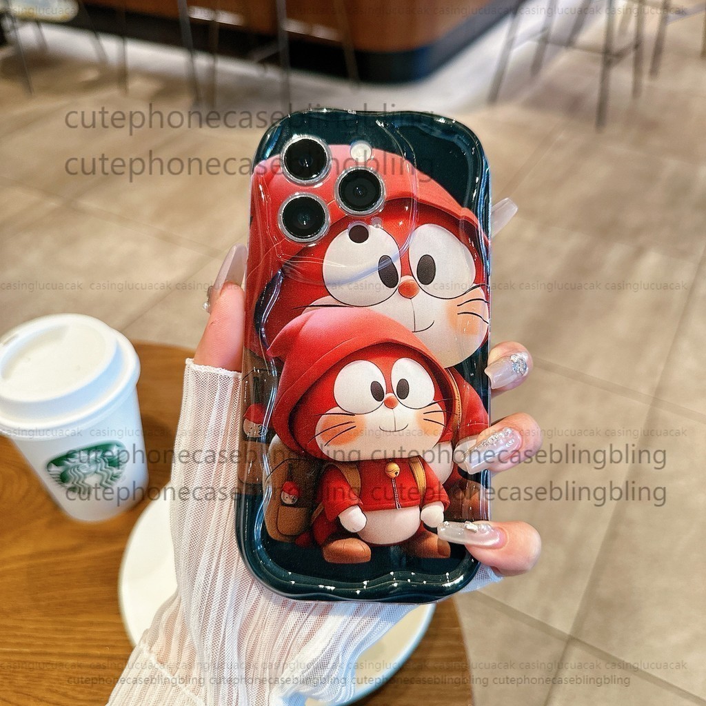 [case+gelang]CaseTopi merah Doraemon Oppo A57 A12 A54S A16K A17 A93A94A36A76K10A96A98F23 A77 RENO4、5