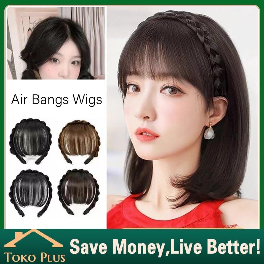 Bando Rambut Kepang Poni Palsu Wanita Elegan Premium / Bando Poni Korea / Bando Poni Kepang / Rambut