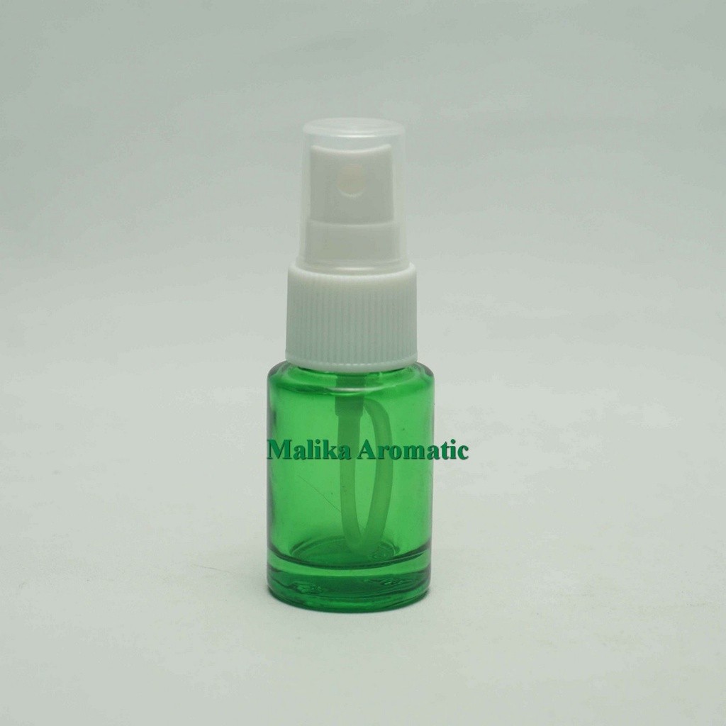 Serum 15 ml Kaca RF Hijau Original Tutup Spray / Botol Kaca Spray / Botol Parfum / Serum Kaca Spray 