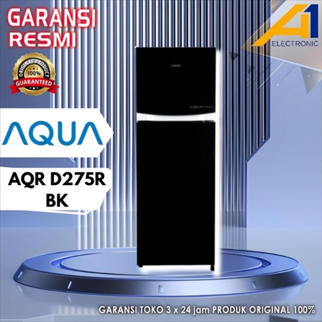 AQUA KULKAS AQRD275 / AQR D275 / AQR D275R BK , 2 PINTU