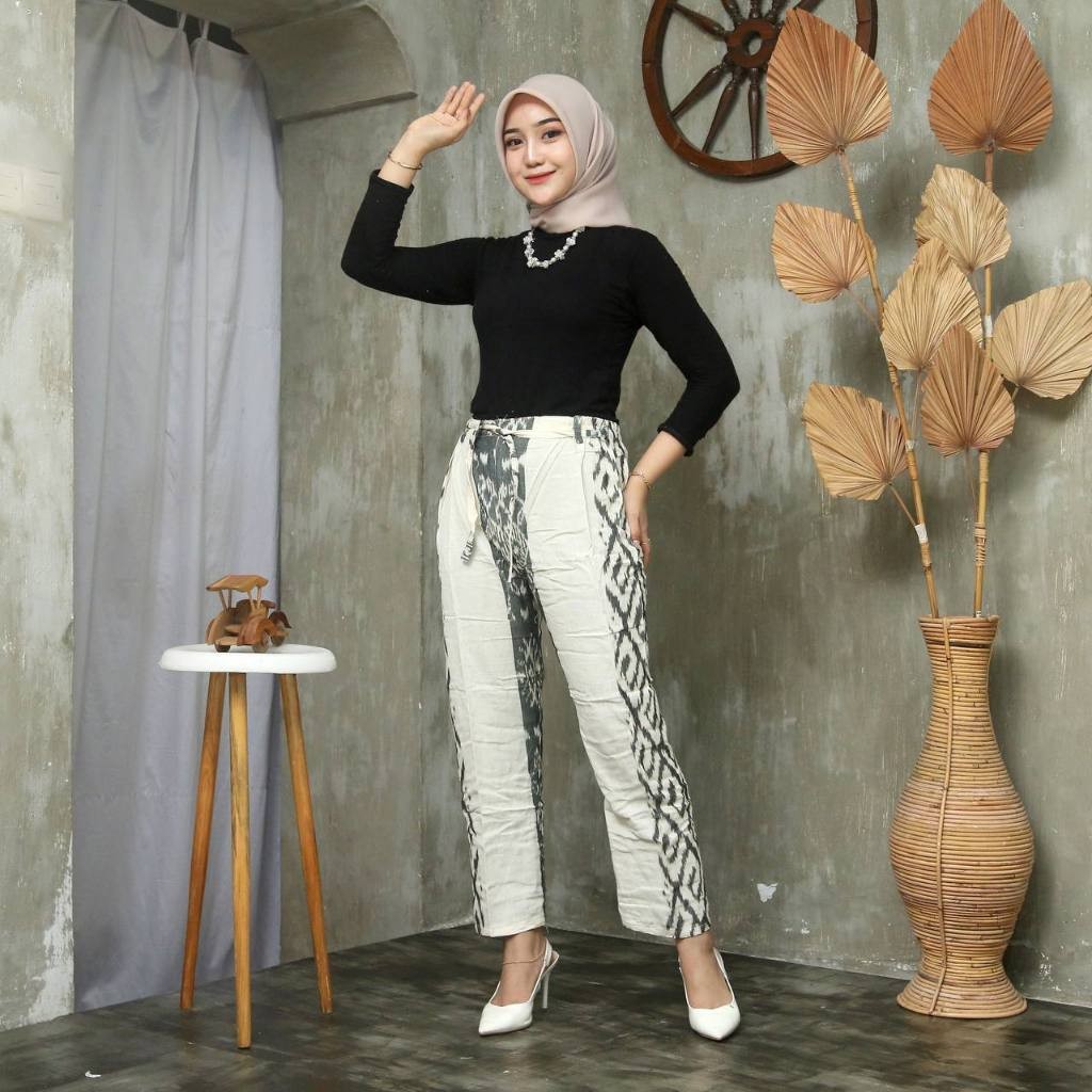 TT.ID |  TENUN CELANA Kulot Panjang ETNIK WANITA TENUN troso asli toraja - BAWAHAN wanita celana pan