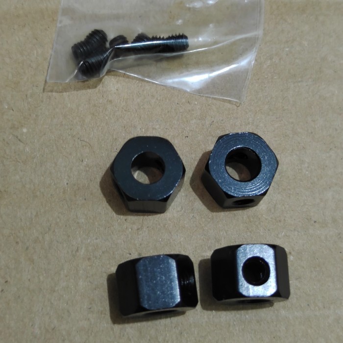 Hex adapter hex roda pelek 5mm ke 12mm RC MN WPL - Merah