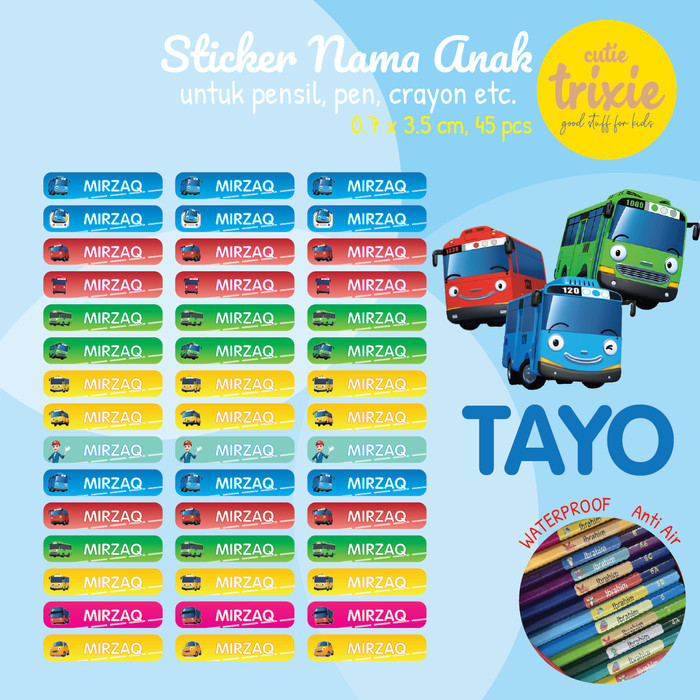 

Sticker Label Nama Pensil TAYO