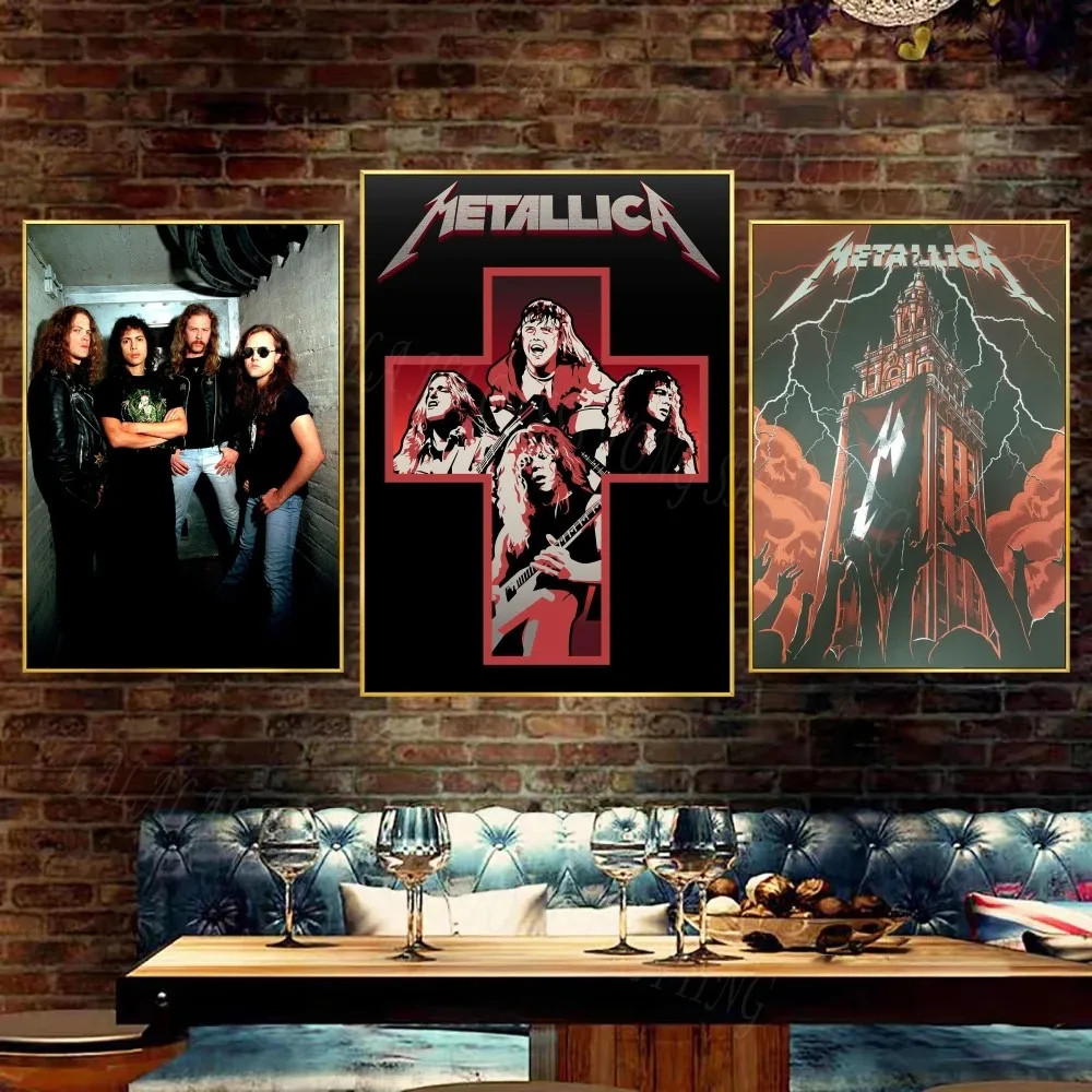 

Retro Metal-Band-M-Metallica paints canvas printing portrait digital posters for living room dining room kitchen and home decor