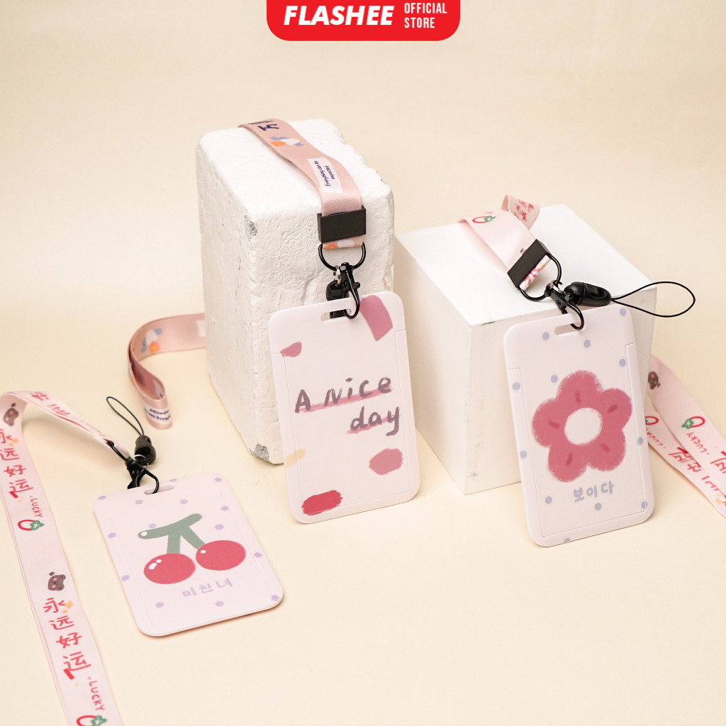 

ID Card Holder Kawai Korea Lucu Lanyard Photocard Gantungan Kartu Motif Baru Gaya Korea Name Tag
