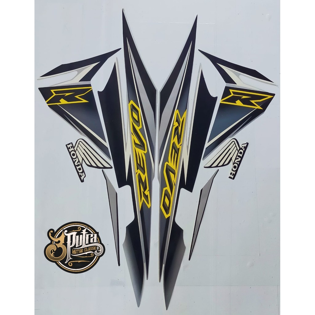 STIKER STRIPING & LIS BODY MOTOR REVO LAMA 2008 SILVER STANDAR/KAWAN SEMBILAN9