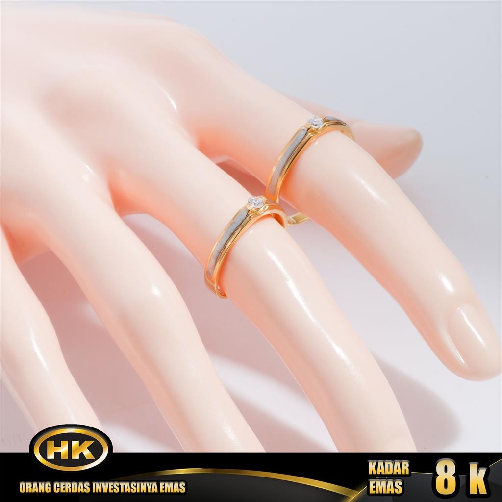 Cincin Emas 8K - Wedding 3 - HK Gold