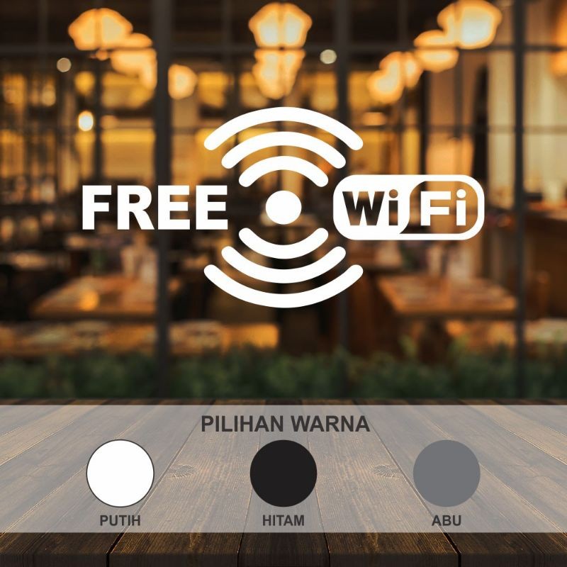 

Sticker WI-FI Sign In Free Wifi Acrylik TIMBUL & STIKER CUTING - 3D TIMBUL Elegan