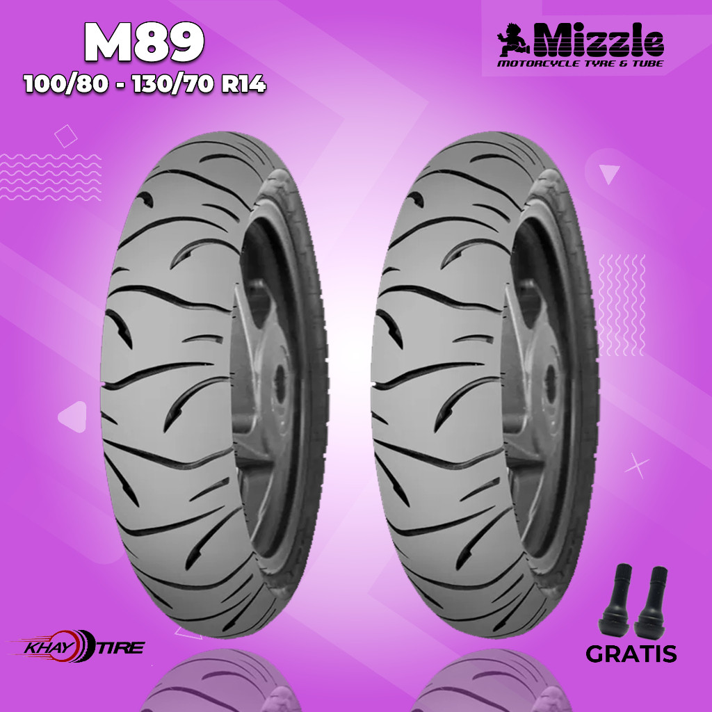 Paket Ban Motor PCX - AEROX MIZZLE M89 100/80 - 130/70 Ring 14 Tubeless