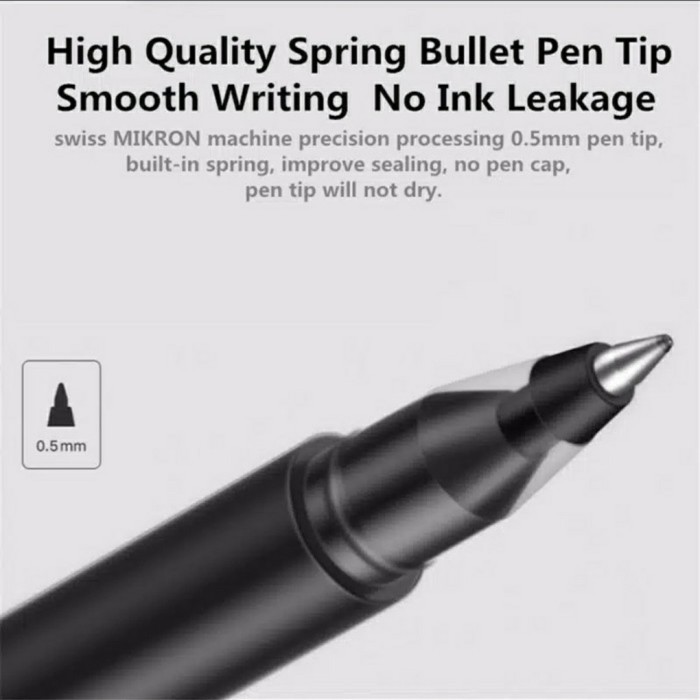 

[New] PEN GEL 0.5MM 10pcs/pack - Pulpen Pena - Hitam