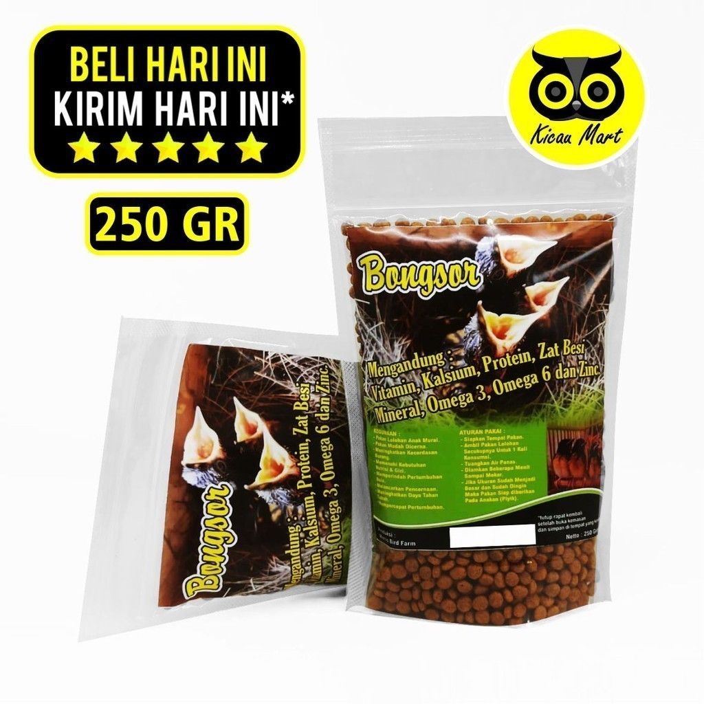 KICAU MART PAKAN LOLOHAN BONGSOR MAKANAN ANAKAN BURUNG MURAI BATU PAKAN LOLOHAN CINDIL PIYIK ANAKAN 