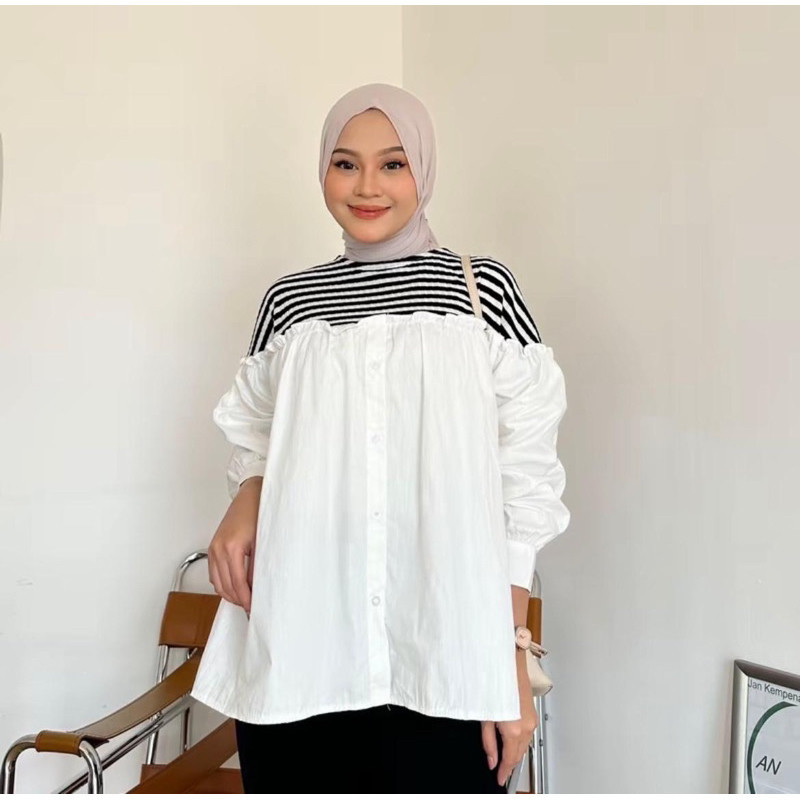 CASHA - ZFS OOTD KASUAL KEMEJA WANITA ISELLA / TALIA BLOUSE / ATASAN BLOUSE WANITA TRENDY / OOTD HEM