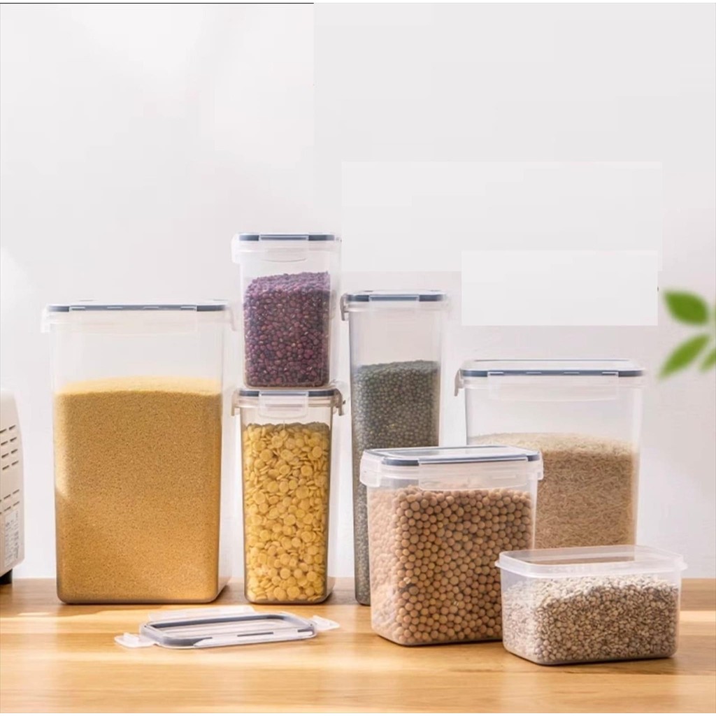Kotak Jar Sealed Snack Box Toples Plastik Transparan Penyimpanan Sereal