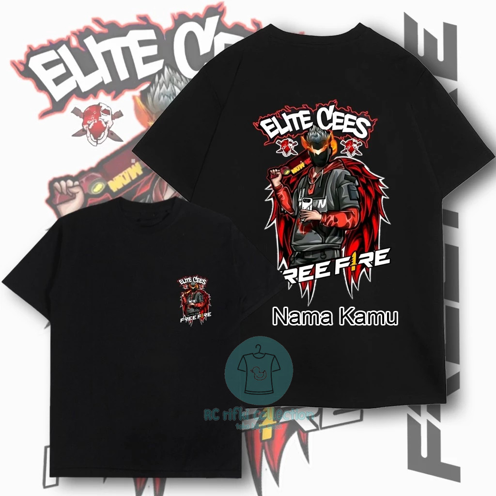 Kaos Baju Anak Free Fireee Free fire Elite Cees / Baju anak Gaming FF free fire bahan adem BISA COD