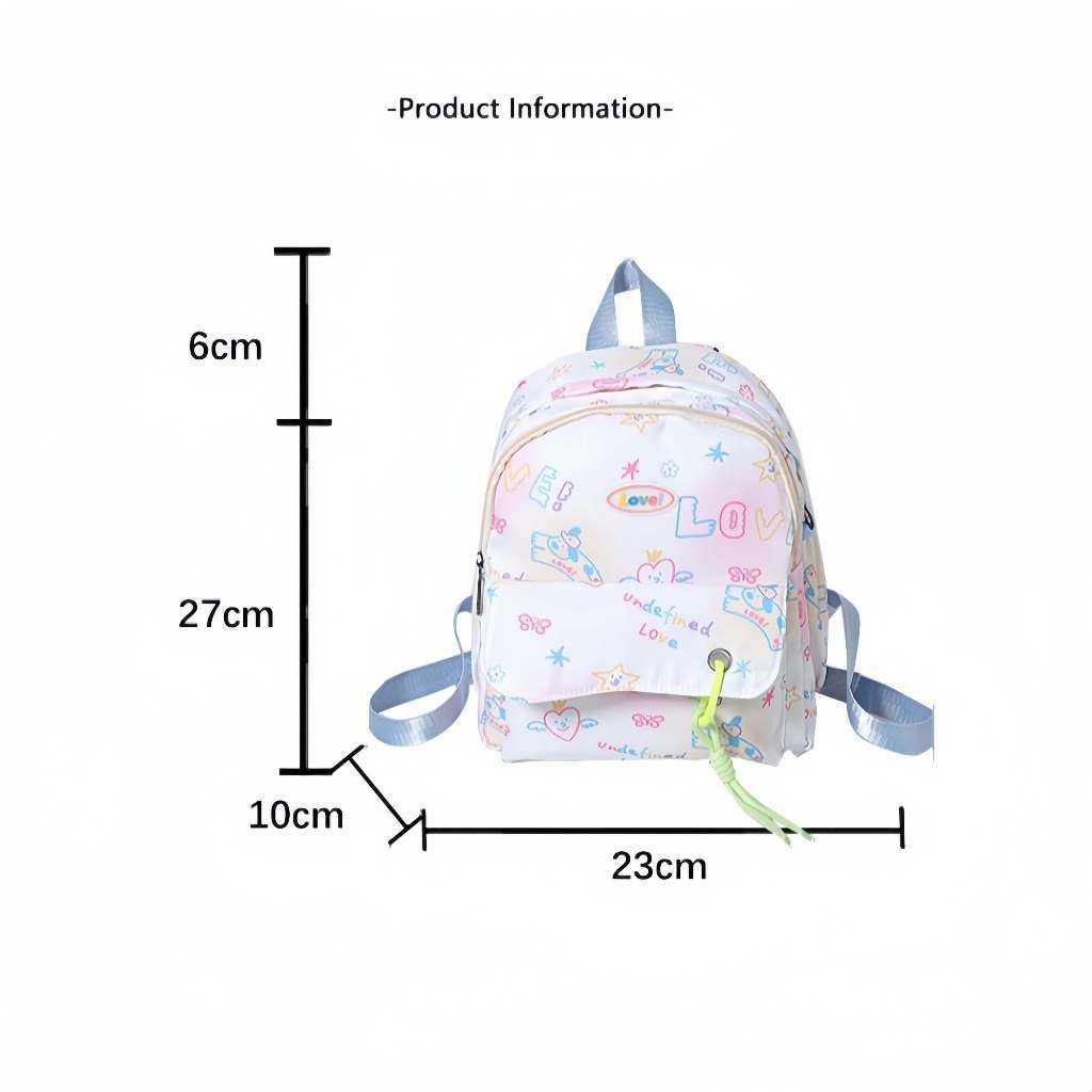 TAS Wanita Lucu Tas Ransel Bacpack Fashion Wanita Korea Grafiti Lucu Wanita Tas olah Korea Import