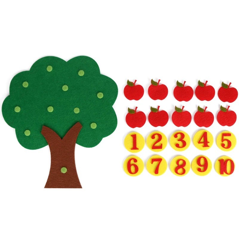 

Felt Toys Kindergarten Handmade Mathematics Teaching Aids Digital Cognition Apple Tree Toys