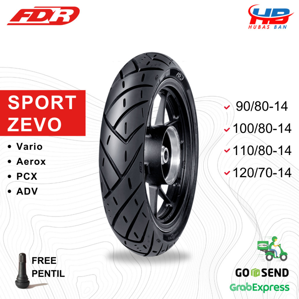 Ban Motor Matic Ring 14 FDR Sport Zevo 90/80 100/80 110/80 120/70 Ban Tubles Vario PCX Aerox ADV Dep