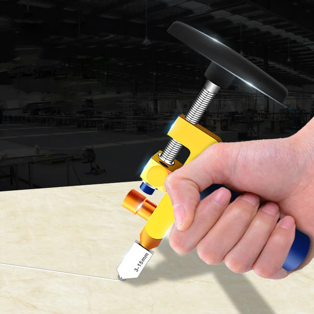 Pisau Pemotong Keramik 2 in 1 Alat Pembelah Kaca Ceramic Tile Cutter Handheld - Golden