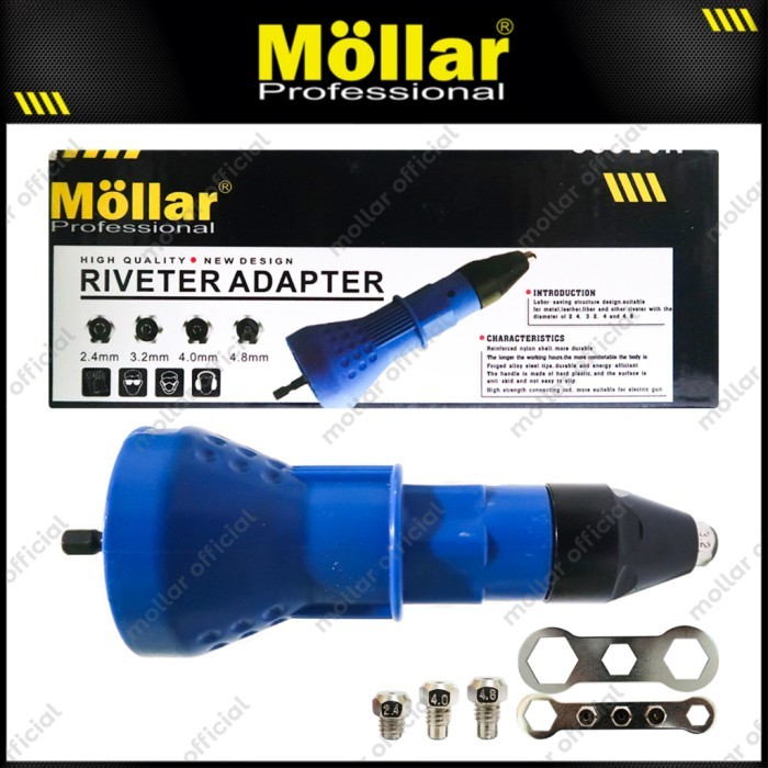 MOLLAR Adaptor Bor Paku Rivet Ke Mesin Bor Riveter (N35000)