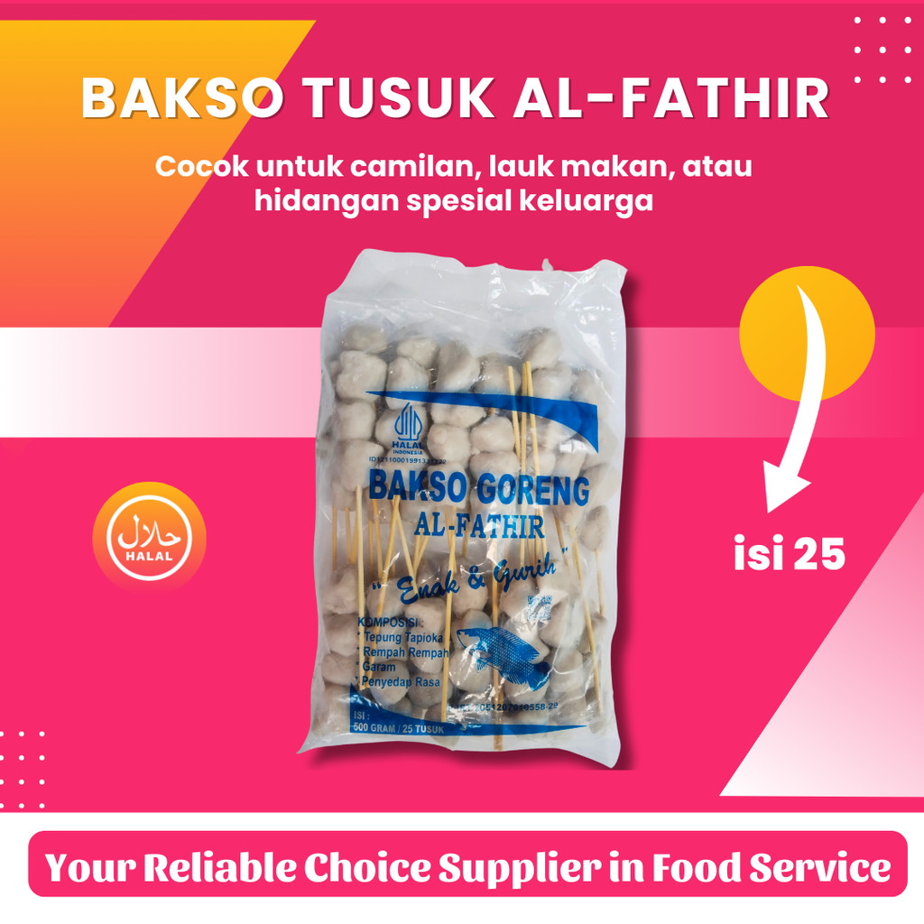 

Al fathir Bakso Tusuk Bakso Ikan Tusuk Al Fathir 25Pcs / Enak / Halal