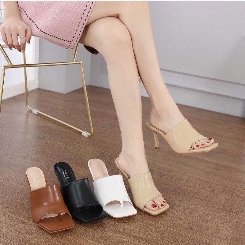 SASSYSHOES-  Haig hell wanita kokop jepit ayomi 9cm sandal hak tinggi cewek estetik kekinian
