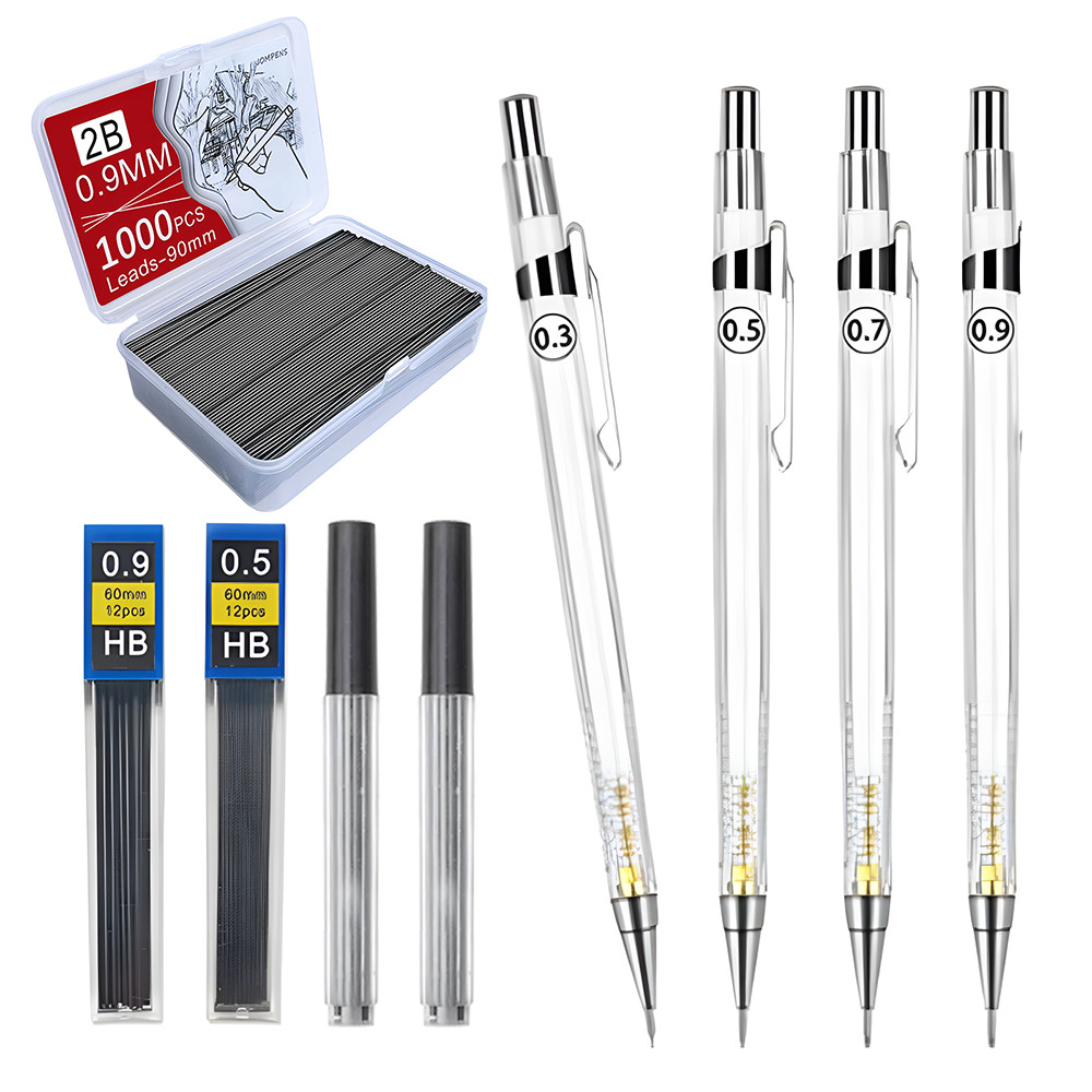 

Mechanical Pencils Set 0.3 0.5 0.7 0.9mm Drawing Paint Writing Automatic Pen Lead Back to School Sketch Art Girl Kids Stationery