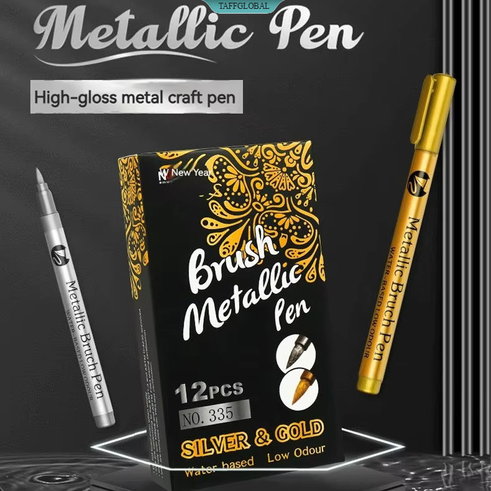 

Spidol Permanen Metallic Marker Pen Waterproof 10mm 12 PCS - GN-12