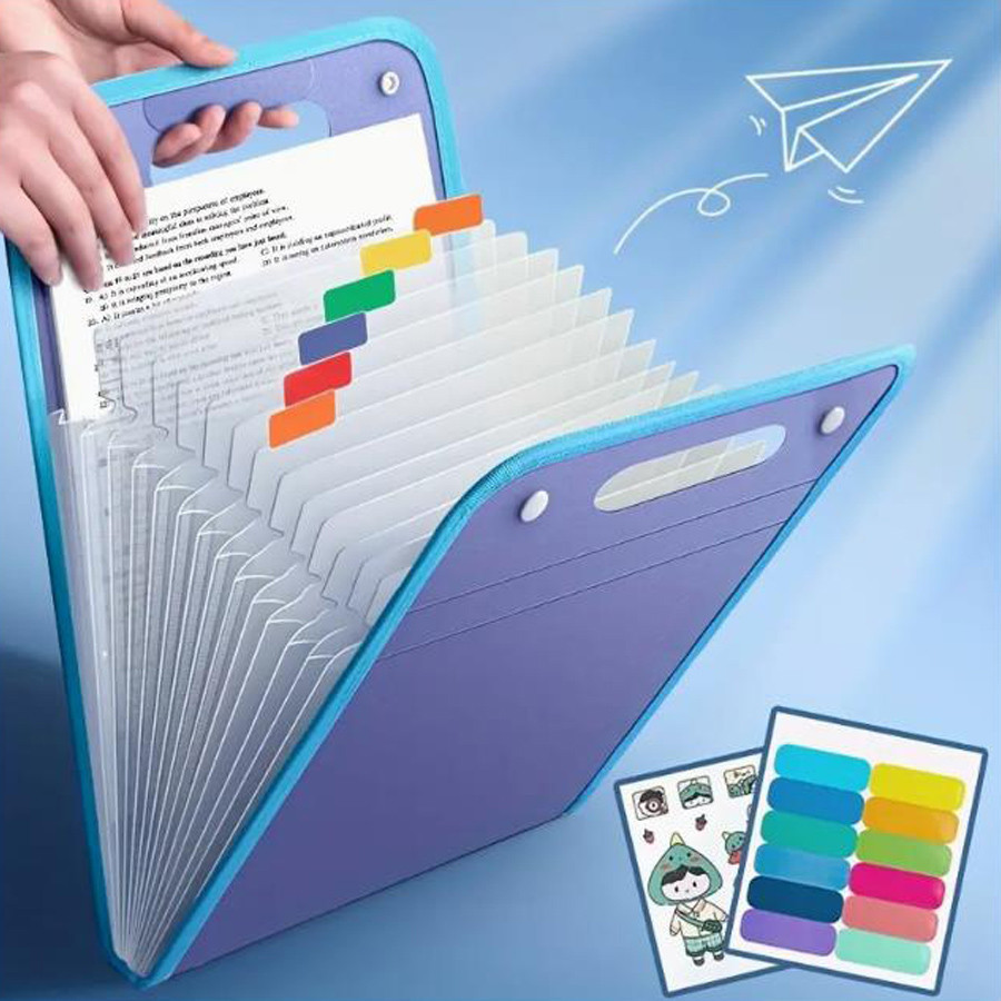 

1 A4 vertical binding file bag, student testing paper storage bag, 13 cell portable organ bag, office and school supplies