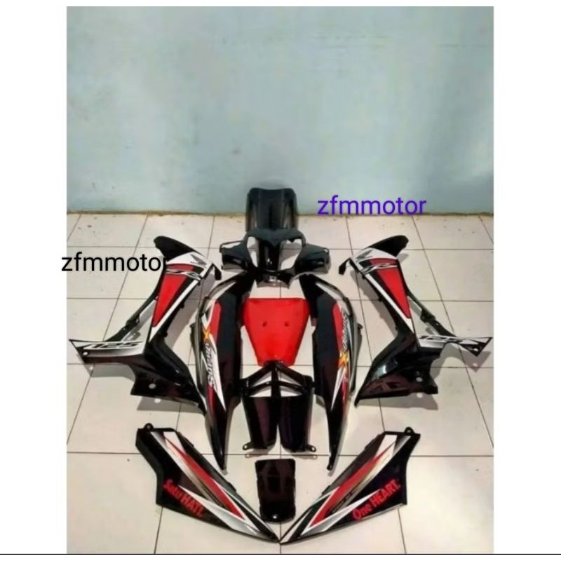 Full set body halus Honda Supra X 125 Betmen plus striping full set body halus Honda Supra X 125 Bet