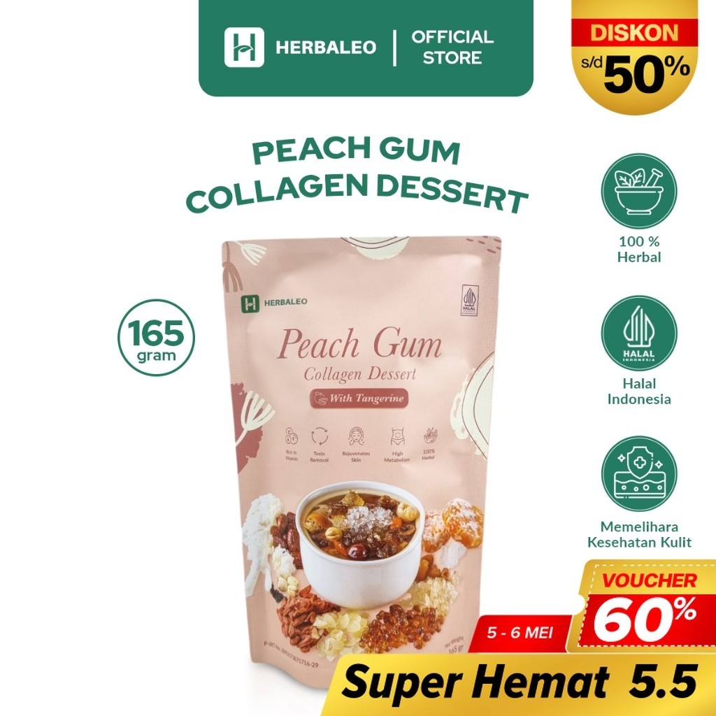 

Herbaleo Collagen Dessert Peach Gum 165 gr with Tangerine Halal SP-013
